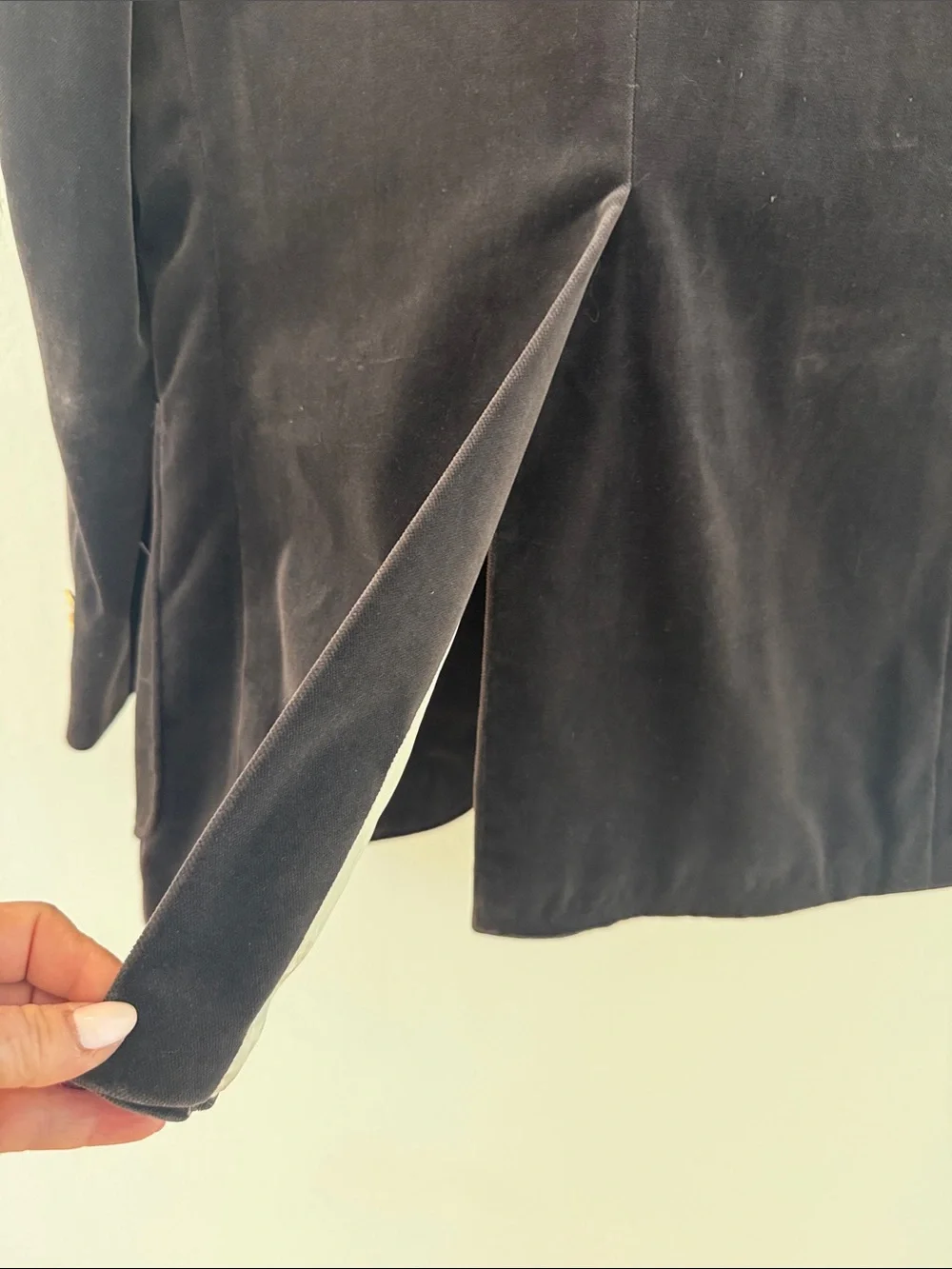Jean Paul Germain Custom Men's Chocolate Velvet Blazer with Gold Buttons